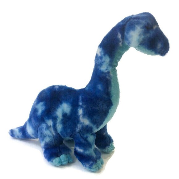 Aurora Dinosaur Brontosaurus Plush Long Neck Blue Tie Dye 15” Stuffed Animal Toy - Picture 2 of 12